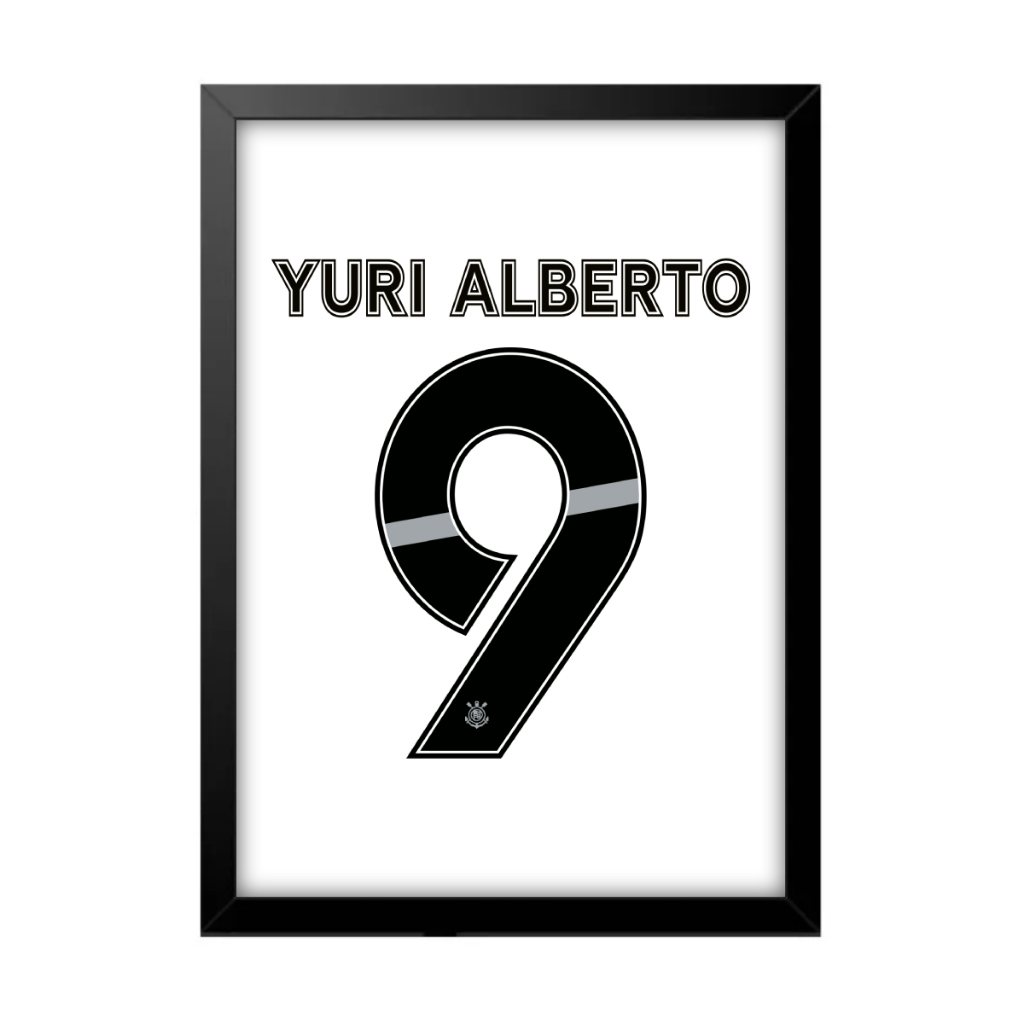 Quadro Decorativo Sala Quarto Corinthians Yuri Alberto 9 Camisa 1 Time Fiel Arte Time Futebol