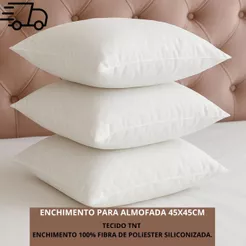 Kit até 4 Unidades Enchimento Almofada Refil 45x45 Antibacteriano Premium Luxo Cama