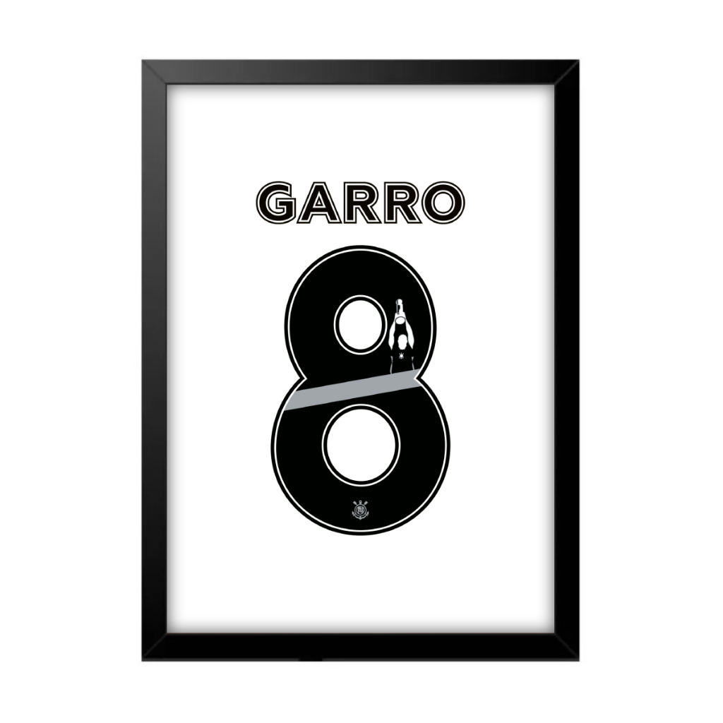 Quadro Decorativo Sala Quarto Corinthians Rodrigo Garro 8 Camisa 1 Time Fiel Arte Time Futebol
