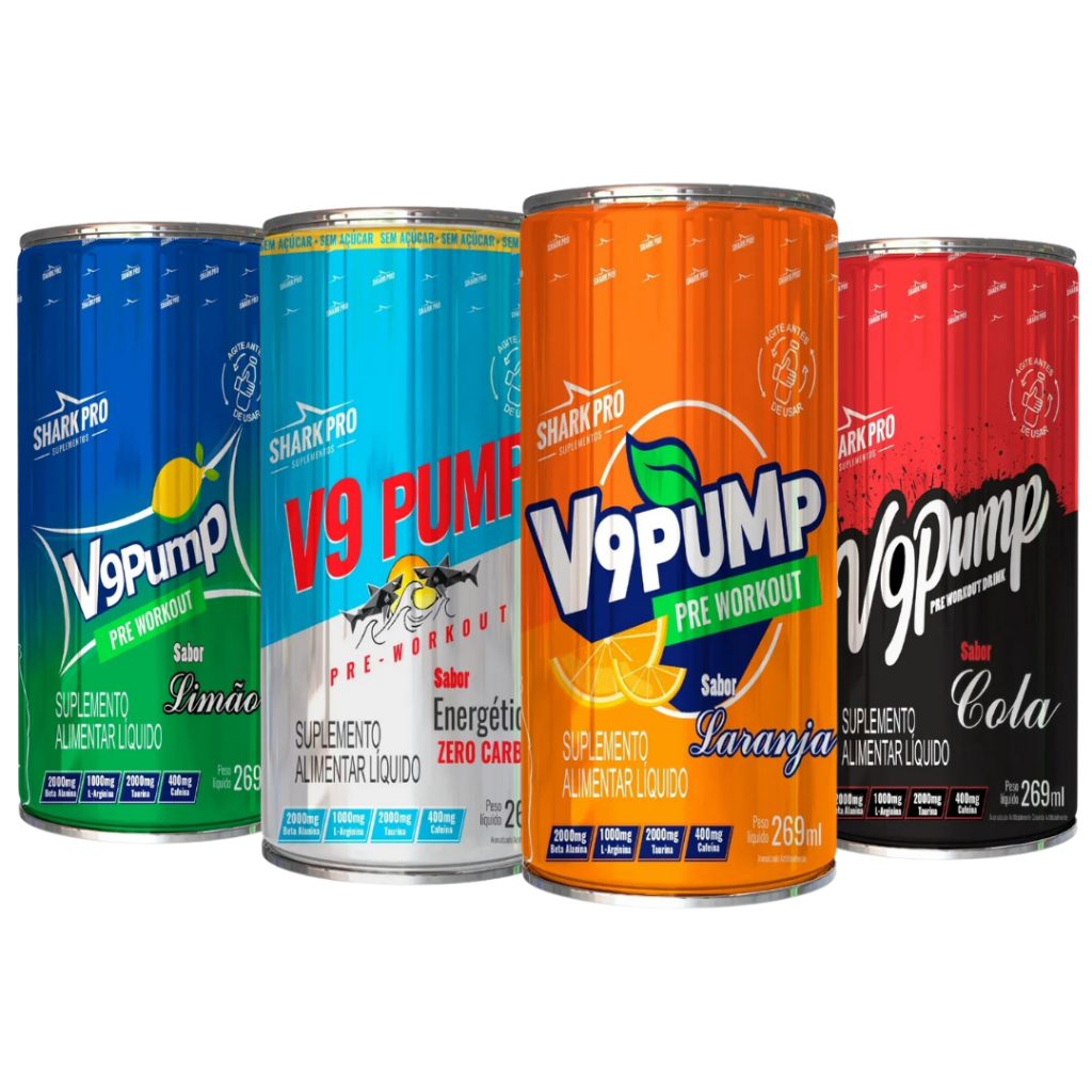Kit 6x Pré Treino V9 Drink Lata 269ml - SHARK PRO