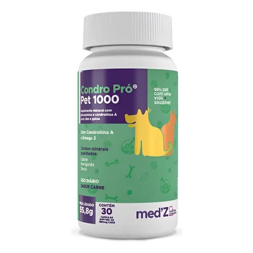 CONDRO PRÓ  MEDZ 1000MG SUPLEMENTO PARA CAES E GATOS CONDROITINA E GLUCOSAMINA CONCORRENTE DO CONDROTON