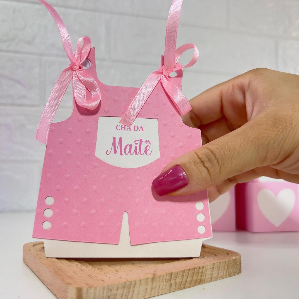 Lembrancinha decorativa personalizada cha de bebe maternidade chá revelação PEGUE E MONTE mimo de caixinha rosinha rosa