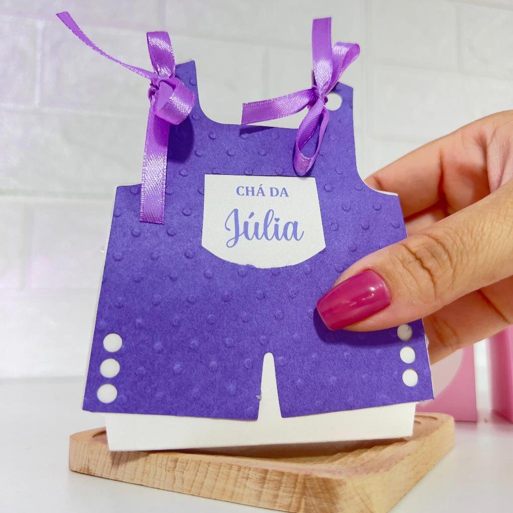 Lembrancinha decorativa personalizada PEGUE E MONTE cha de bebe maternidade chá revelação roxa