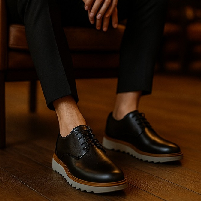 Sapato Masculino Estiloso Couro Eco Casual Loafer Tratorado Confort Premium