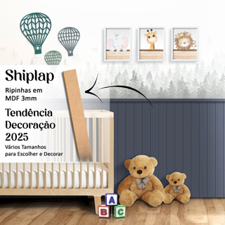 Kits 5, 10 e 15 Ripas Ripado Decorativo Shiplap retangular em MDF Cru 3mm - Ripinhas Tendência 2026 em Oferta na Shopee