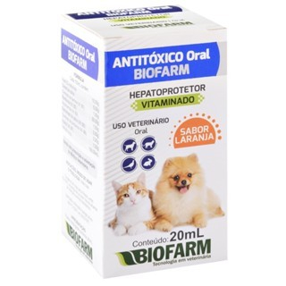 Antitoxico Biofarm oral Sabor Laranja Para Cães ou Gatos 20ml