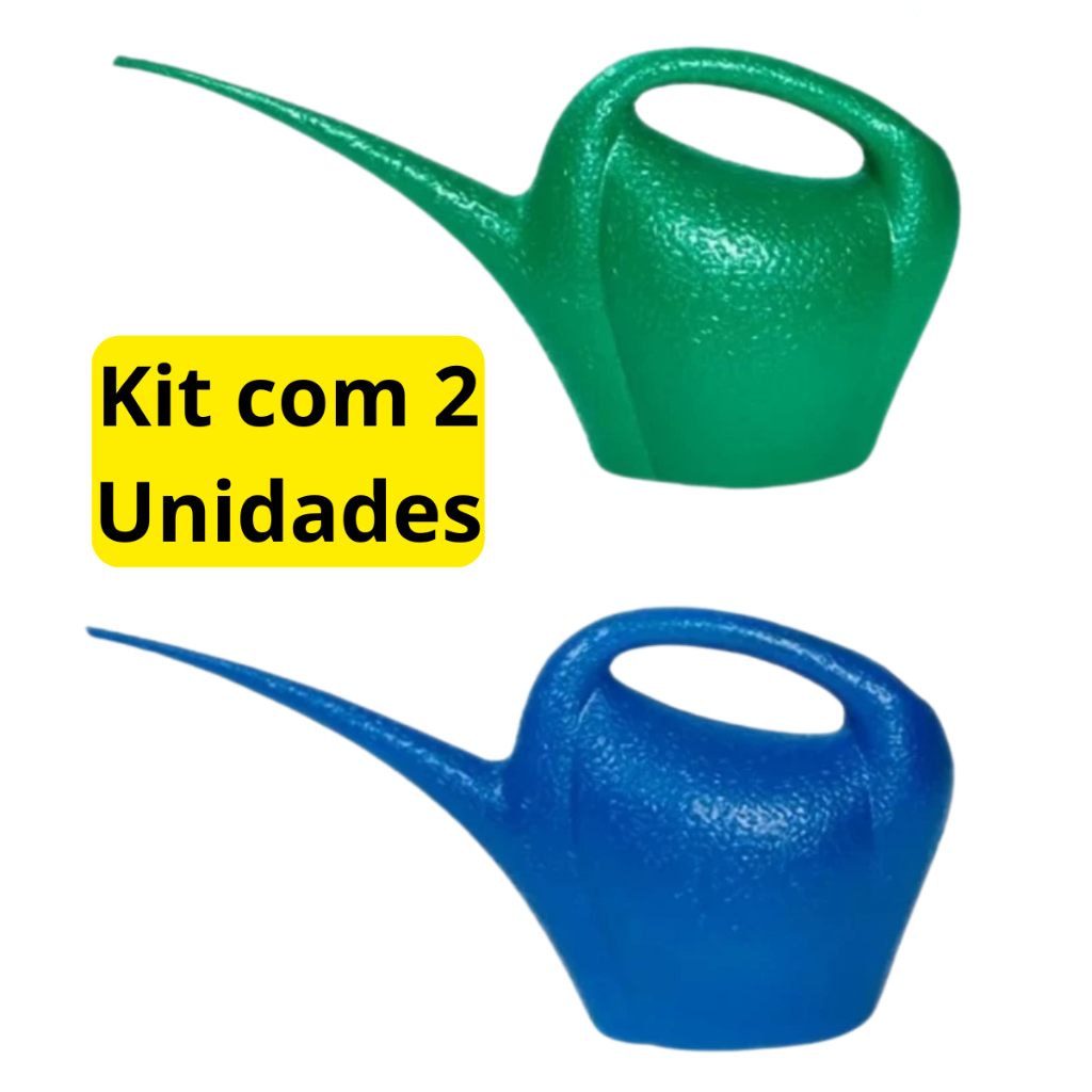 kit com 2 Regador Bico Longo fino 2 litros Jardim Horta Plantas Flores Jardinagem