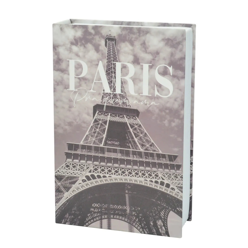Cofre Camuflado C/ Chave Formato Livro Porta Joias Paris