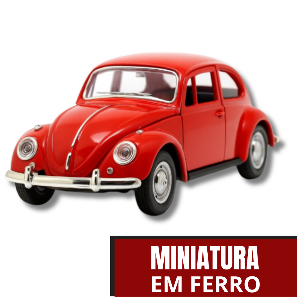 Novo Fusca Vermelho Miniatura de Ferro – Colecionável com Alta Qualidade e Realismo
