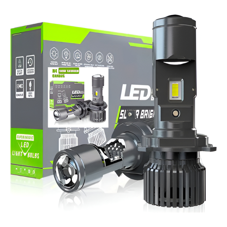 Par Ultra Led 6500K 30000lm Lâmpada Mini Projetor H4 Canhão