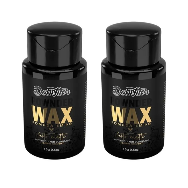 kit 2 Pomada Capilar em Pó Don Vitor Fixação Forte Volume Efeito Natural Fosco modeladora matte