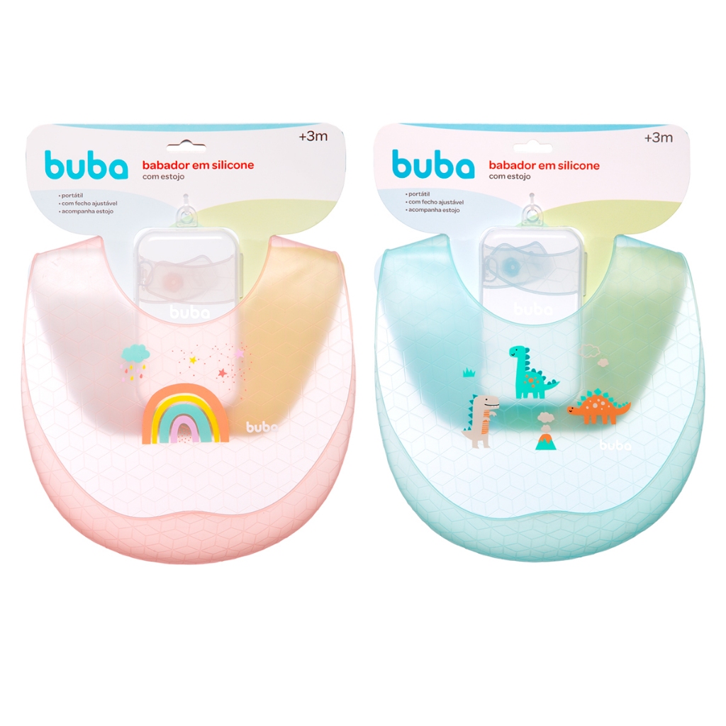 Babador De Silicone Infantil Com Estojo Pega Migalhas Buba