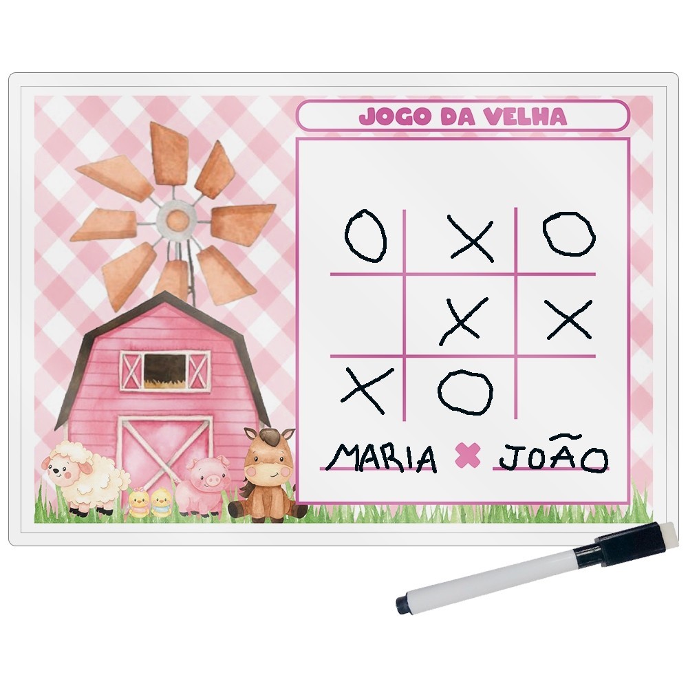 15 Lousas Mágica + Canetas Apagáveis Festa Infantil Fazendinha Menina Ou Qualquer Tema