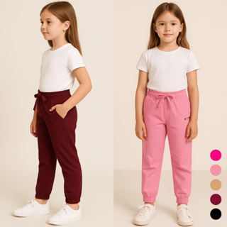 KIT 2 CALÇAS Menina Infantil Juvenil Inverno Frio Jogger Cargo Bengaline Elástico Blogueira Conforto em Oferta na Shopee