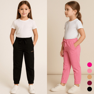 Kit 2 Calças Infantil Menina Bengaline Tamanho 2 4 6 8 Frio Inverno Punho Elástico Passeio Escola em Oferta na Shopee