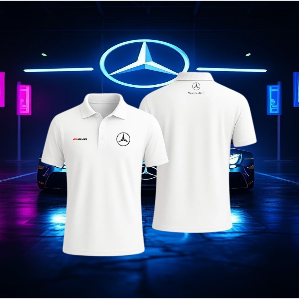 Camisas Masculinas Camiseta Polo Camisa da Mercedes benz Camiseta de Carros Blusa Masculina