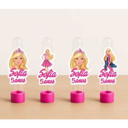 Aplique 3 D para Tubetes Barbie - Tags Barbie - Decoração Barbie