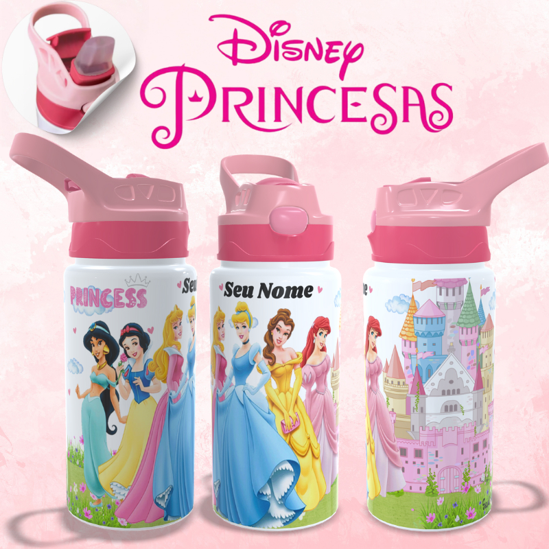 Garrafa de água - Princesas Da Disney - Personalizado com Nome em Oferta na Shopee