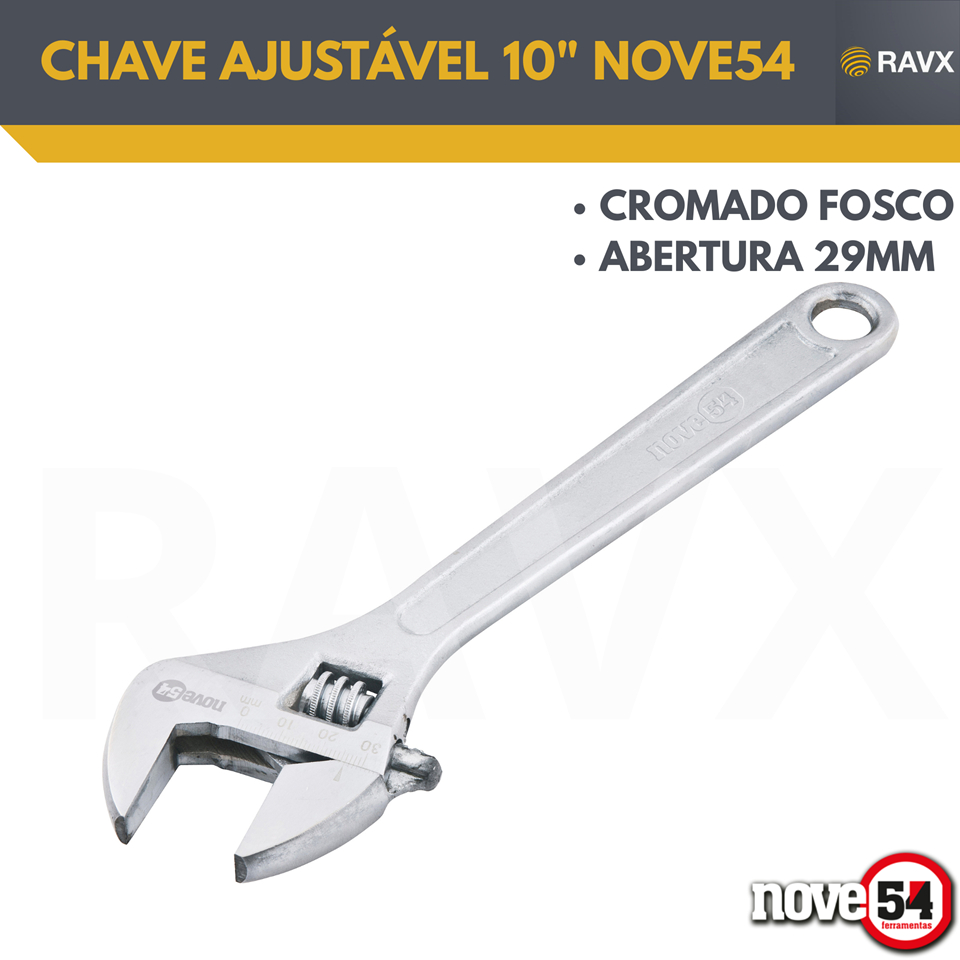 Chave Inglesa Ajustável 10 Polegadas Cromado Fosco nove54 954 em Oferta na Shopee