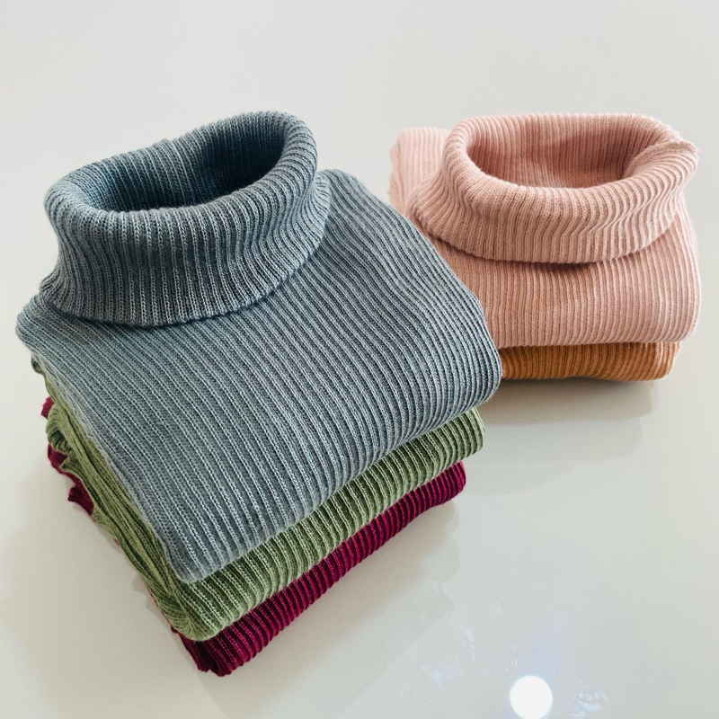 Kit 3 Blusa de Frio Cacharrel Gola Alta Segunda Pele Tricô Suéter Manga Longa Outono Inver...