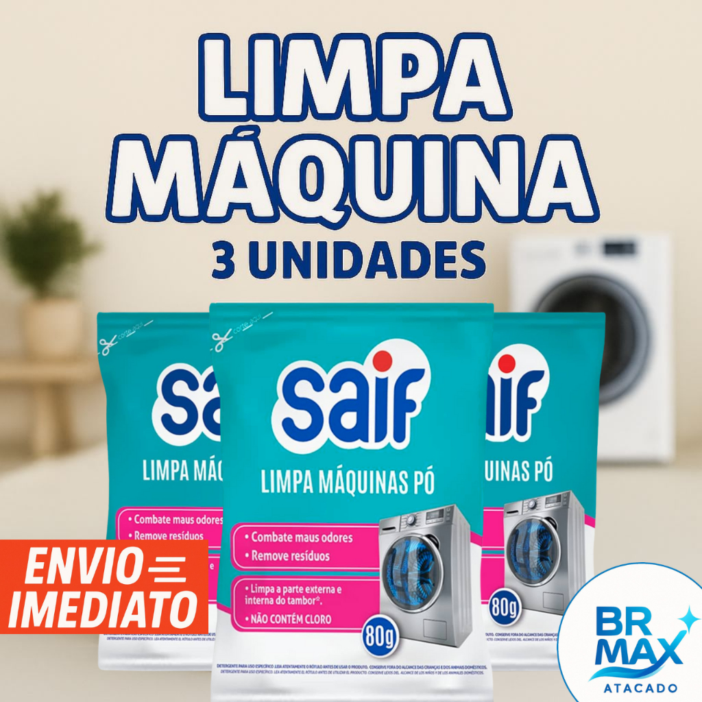 Limpa Máquina de Lavar Roupa Saif 80g - KIT C/ 3 Unidades