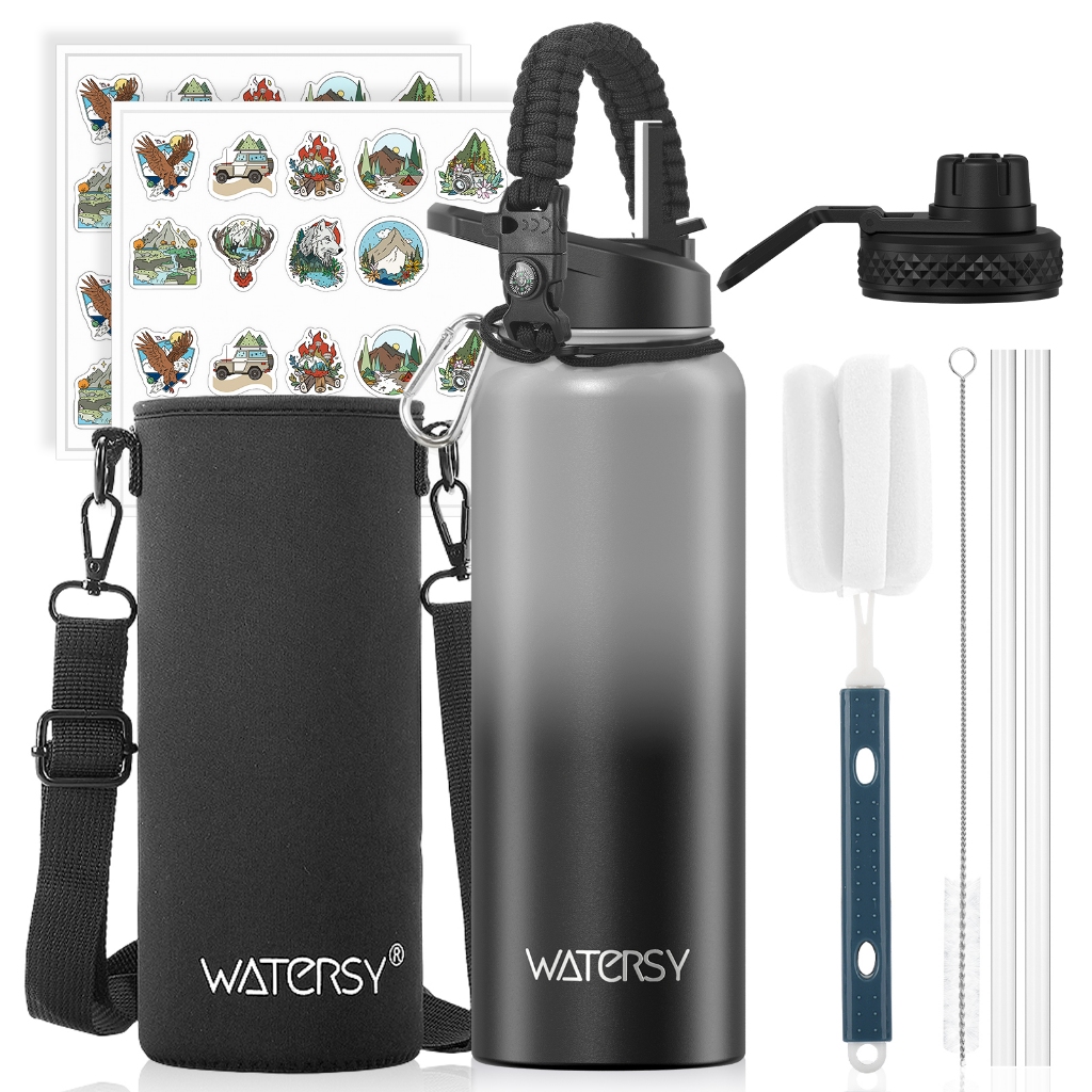 WATERSY 1200ml 40 Oz Garrafa Térmica liso espacial Quente & Frio Com Isolamento Térmico