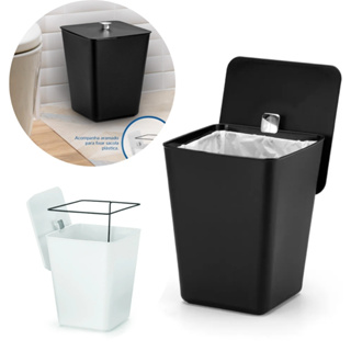 Lixeira Quadrada Com Aramado Interno 7 Litros Banheiro Cozinha Universal Multiuso em Oferta na Shopee