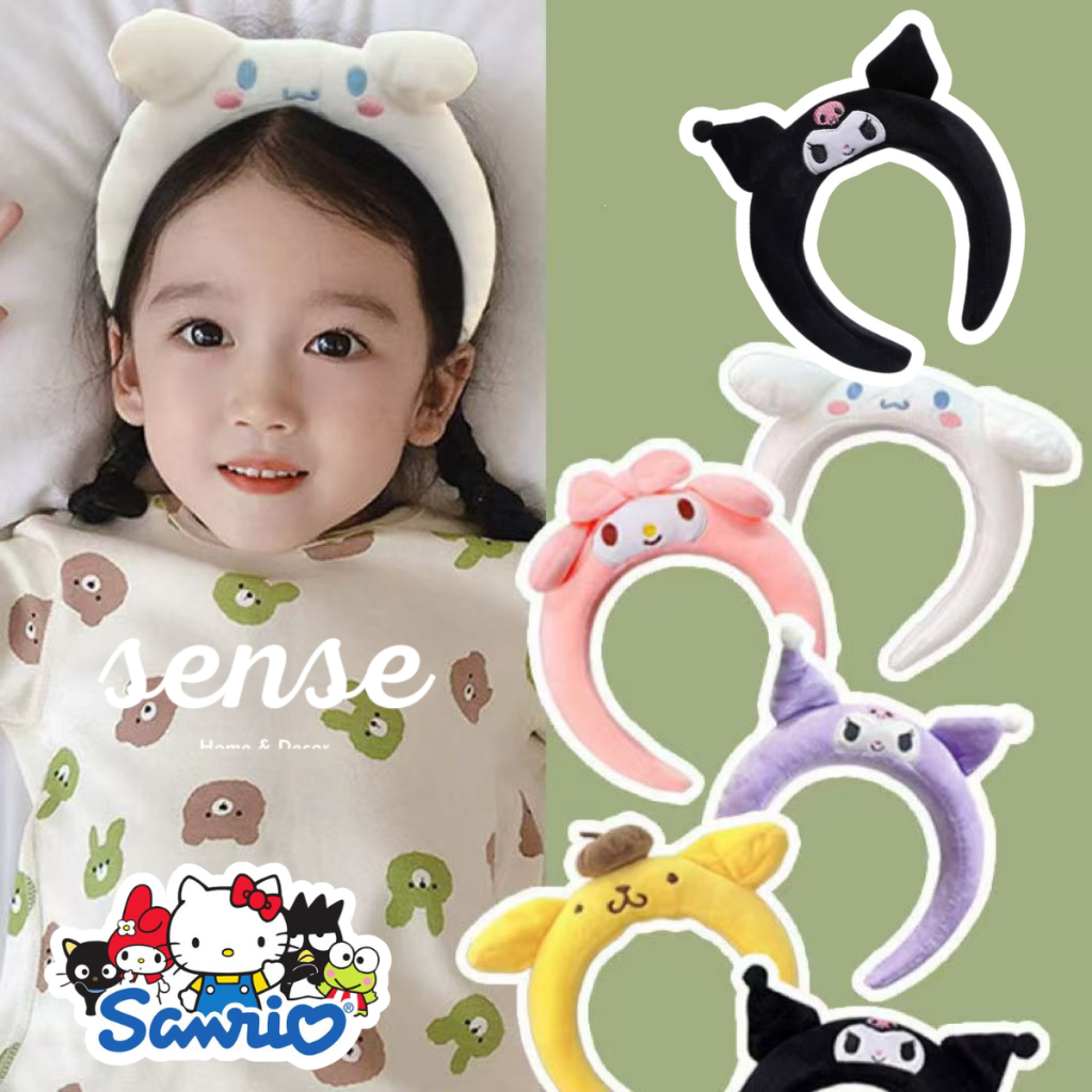 Faixa de Cabelo Lavável e Fofa Estilo Sanrio Tiara  De Pelucia Kuromi/Cinnamoroll Skincare Tiara De Maquiagem em Oferta na Shopee