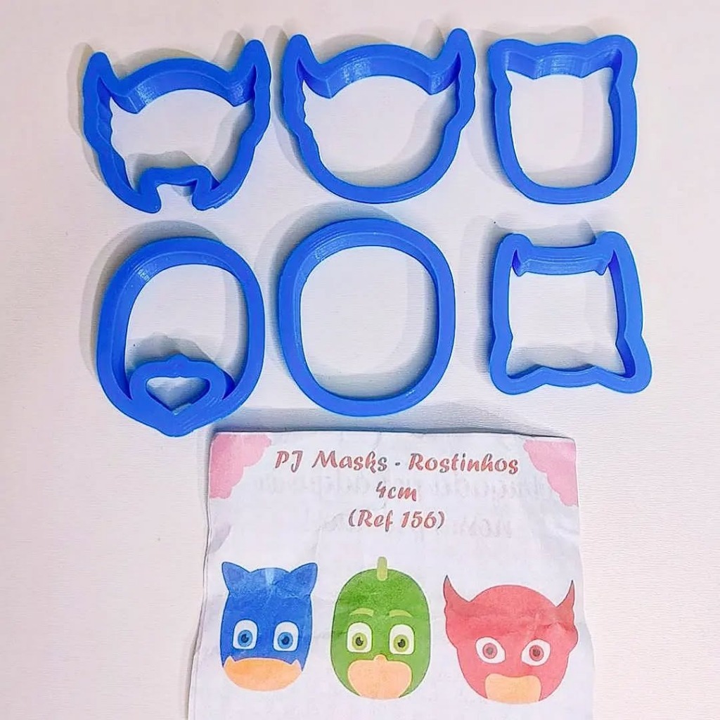 Cortador Kit PJ Masks Rostinhos, Super-Heróis cor azul