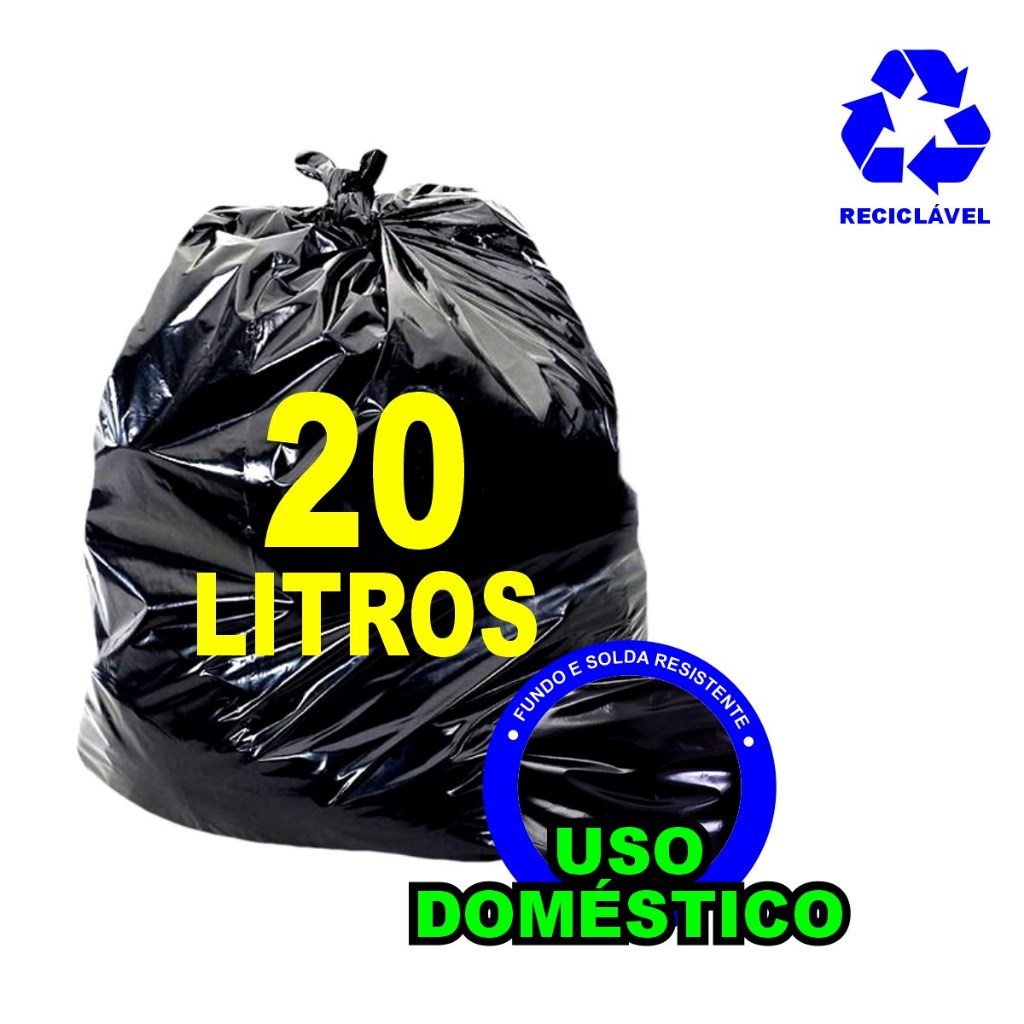 Saco de lixo 20 Litros pacote com 100 unidades - Qualidade superior - Direto da fabrica em Oferta na Shopee