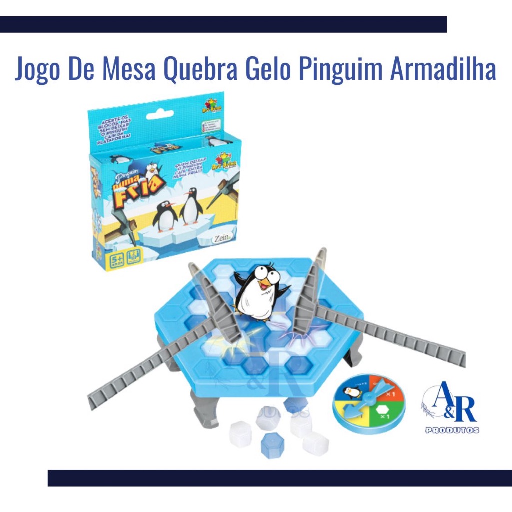 Jogo De Mesa Quebra Gelo Pinguim Armadilha Brinquedo Interativo Original