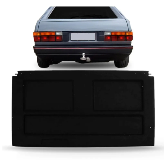 Tampão Bagagito Porta Malas Vw Gol Quadrado 1980 a 1995 Preto + Cordão