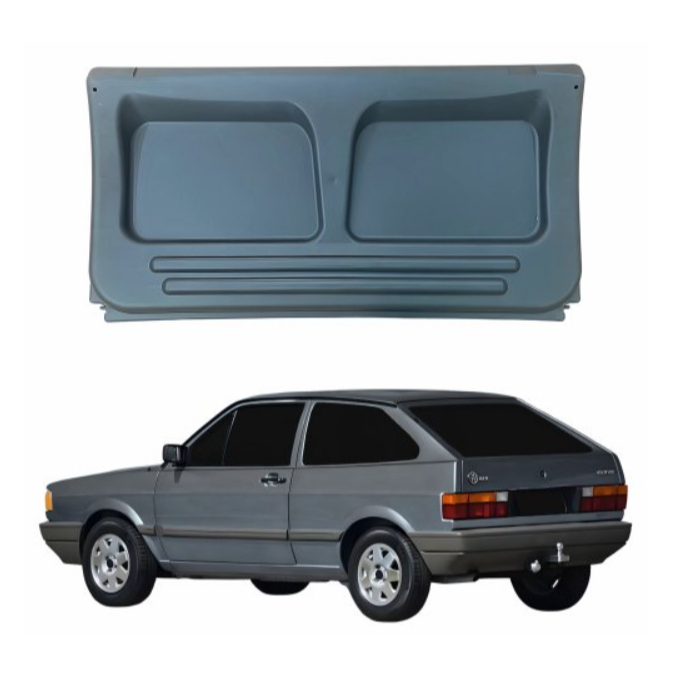 Tampão Bagagito Porta Malas Vw Gol Quadrado 1980 a 1995 Cinza + Cordão