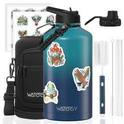 WATERSY 1182ml 2573ml 3785ml garrafa térmica de água 18/8 Isolado de água Com Alça Paracord