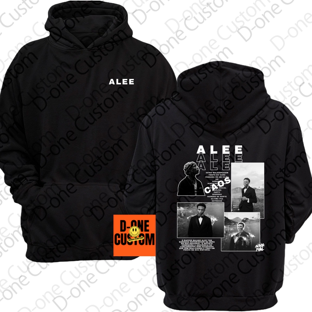 Blusa de Frio Moletom Rapper Alee Caos Musicas Homenagem Show Trap HipHop Rap Exclusivo Alge em Oferta na Shopee