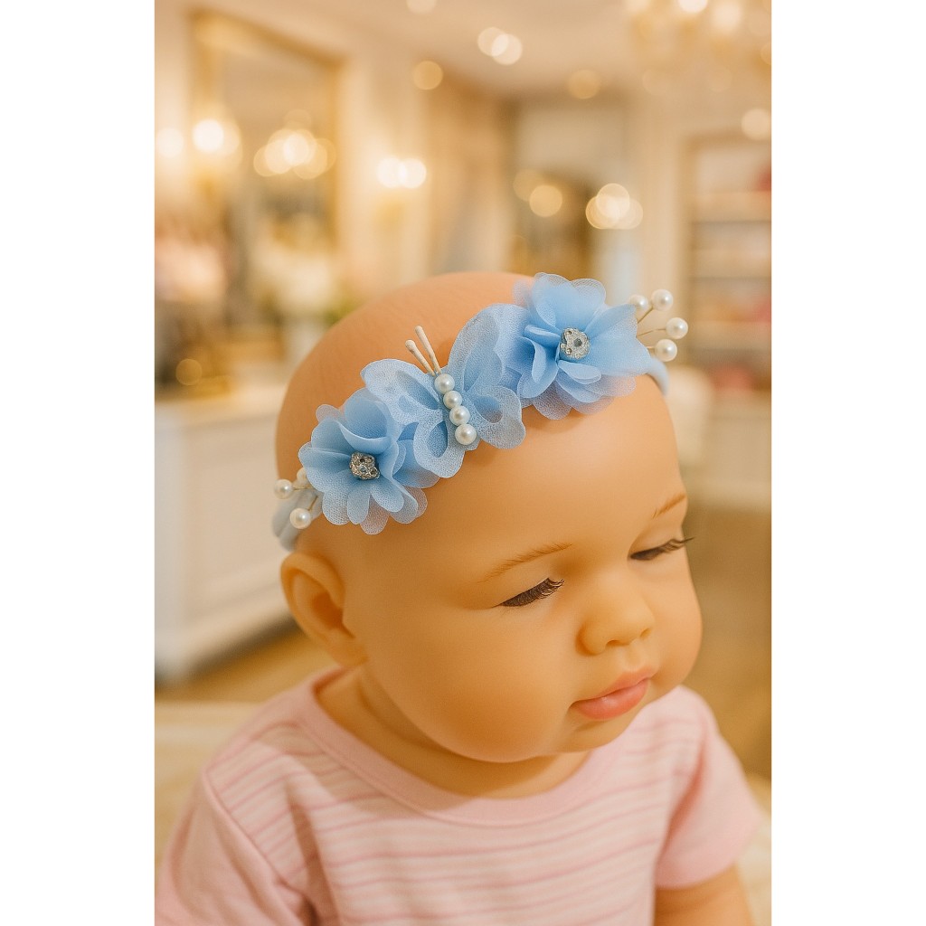Faixinha de cabelo tiara headband jardim encantado batizado ensaio newborn daminha em Oferta na Shopee