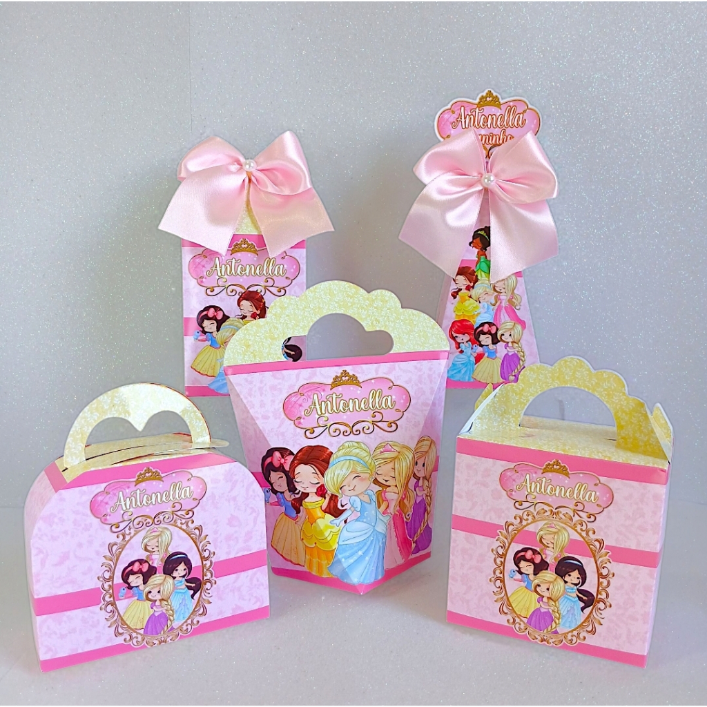 PEGUE E MONTE KIT FESTA PRINCESAS CUTE- PRINCESA BABY CAIXINHAS PERSONALIZADAS LEMBRANCINHAS