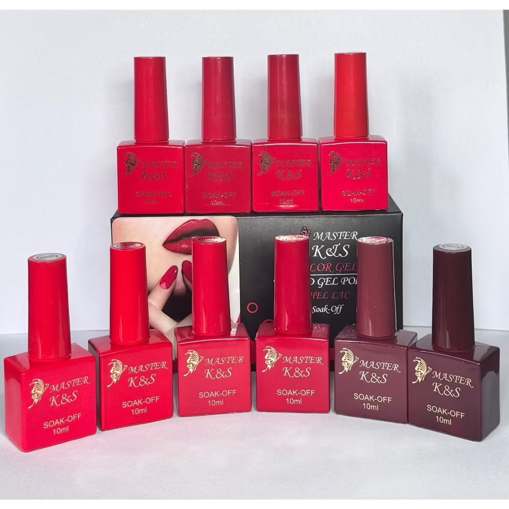 Kit Manicure 10 Esmaltes QUADRADO Em Gel K&S SOAK-OFF Anvisa 10ml