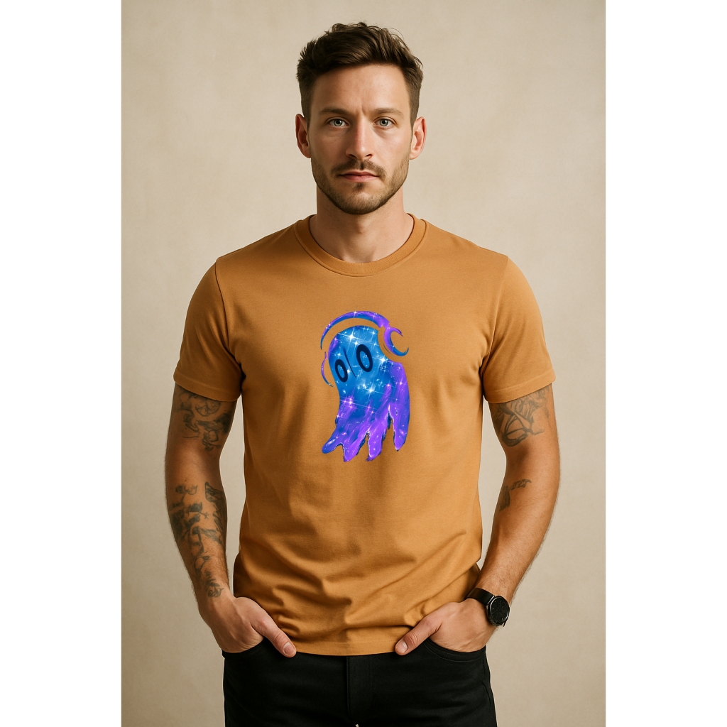 Camiseta Masculina Fantasma Moda Homem Estilo Música Manga Curta Estampado Camisa Casual Básica