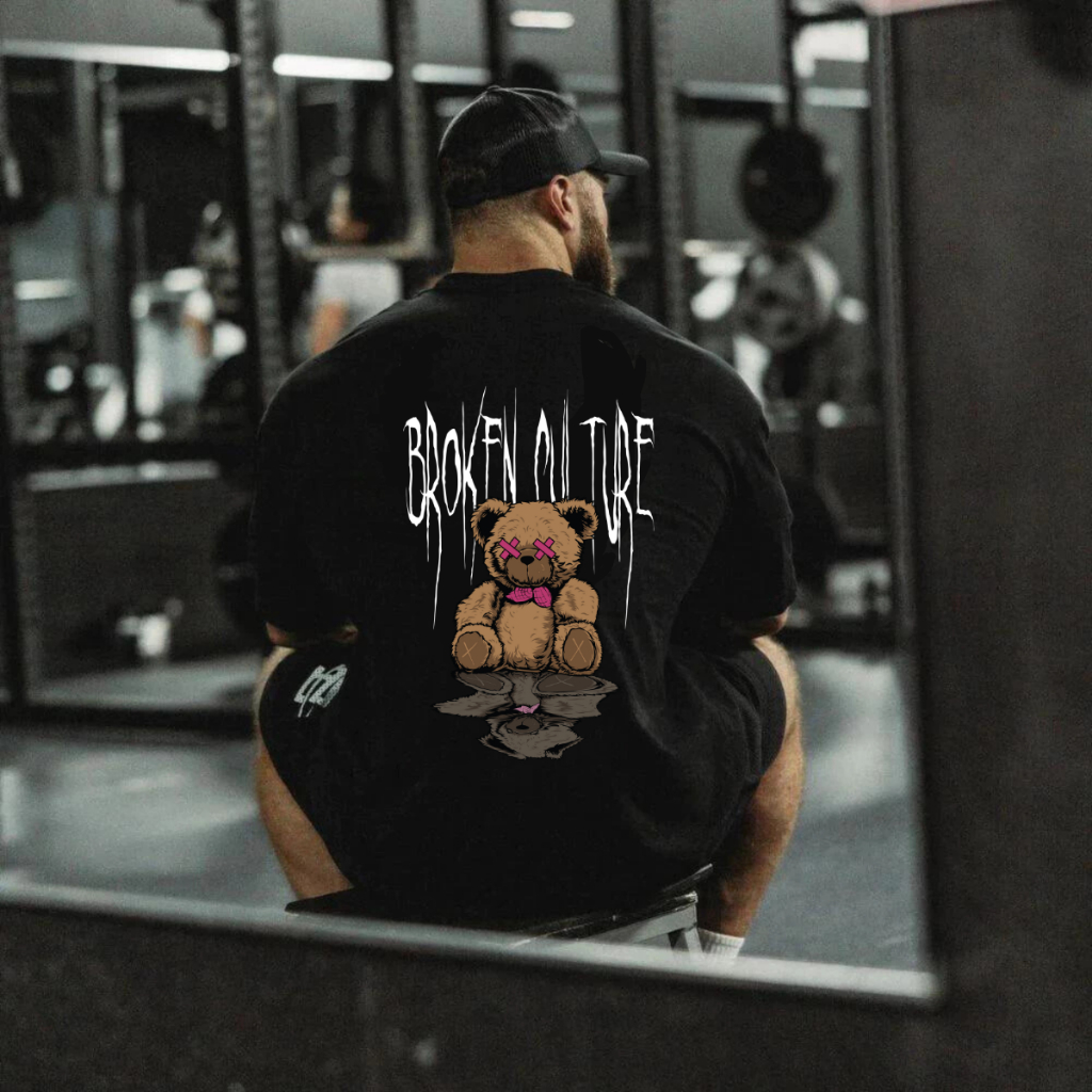 Camiseta Oversized Academia Masculino Camisa Estampada Academia Blusão Algodão Premium
