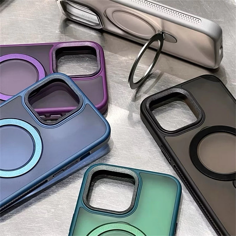 Capa Magsafe Suporte Apoio Apple iPhone 11 Pro Max 12 13 14 15 Plus Carregador Magnetico Dual Ring