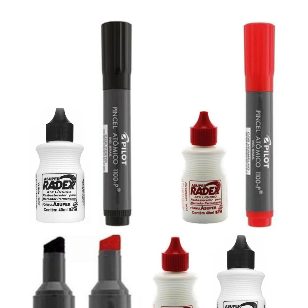 CANETÃO CARTAZISTA - Caneta para Cartaz + Tinta REPOSIÇÃO - Preto e Vermeho em Oferta na Shopee