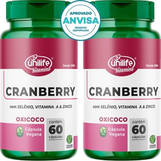 KIT 2x Cranberry + Vit A + Selênio + Zinco - 60 Cápsulas 500mg - Unilife em Oferta na Shopee