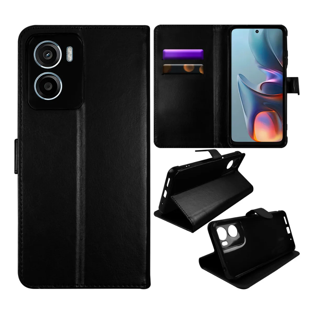 Capa Carteira Motorola Moto E15 X2523 em Couro com Fecho Magnetico e Porta Cartã