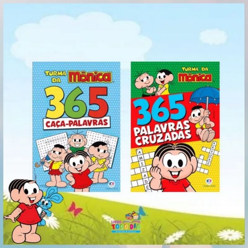 Coleção 2 Livros  365 Turma da Mônica PALAVRAS CRUZADAS+CAÇA PALAVRAS-Ciranda Cultural em Oferta na Shopee
