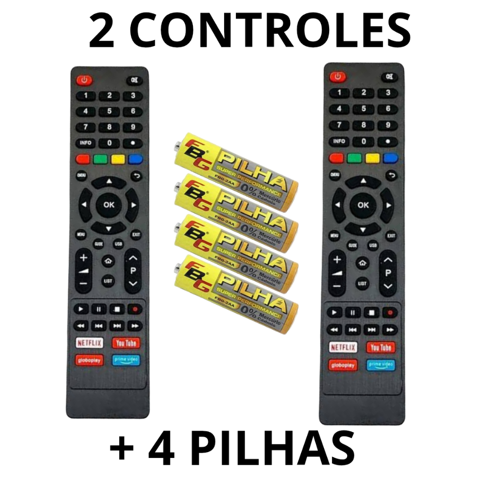 CONTROLE SMART COMPATÍVEL C/ PHILCO NETFLIX/YOUT/GLOBOPLAY/PRIME