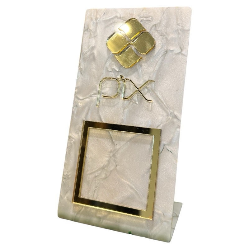 ✨ Placa Luxuosa PIX em Acrílico Marmorizado – Toque Sofisticado para Seu Comércio! ✨ em Oferta na Shopee