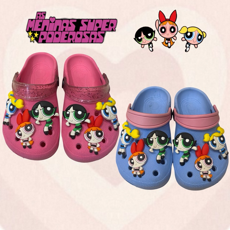 BABUCHE INFANTIL MENINAS SUPER PODEROSAS CALCE FÁCIL em Oferta na Shopee