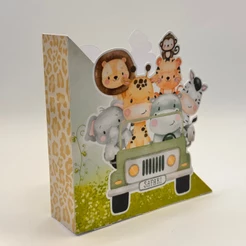 10 Centros de mesa porta guardanapo floresta safari aquarela SEM NOME para colar