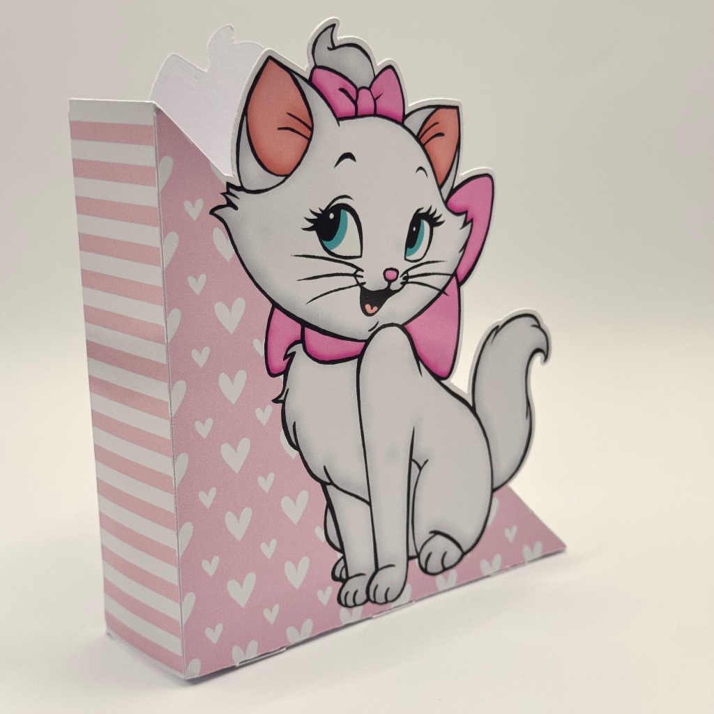 Porta guardanapo personalizados gatinha MARIE SEM NOME centro de mesa pegue e monte em Oferta na Shopee